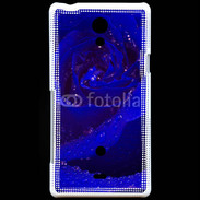 Coque Sony Xperia T Fleur rose bleue