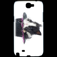 Coque Samsung Galaxy Note 2 Lapin noir et blanc dans un chapeau