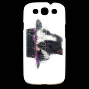 Coque Samsung Galaxy S3 Lapin noir et blanc dans un chapeau