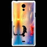 Coque Sony Xperia T Dauphin dans l'océan 5