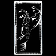 Coque Sony Xperia T Illustration cheval noir
