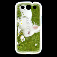 Coque Samsung Galaxy S3 Lapin blanc dans l'herbe