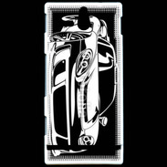 Coque SONY Xperia U Illustration voiture de sport en noir et blanc
