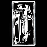 Coque Sony Xperia T Illustration voiture de sport en noir et blanc