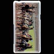 Coque Sony Xperia T Arrivée de course de trot en sulky