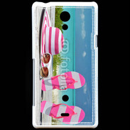 Coque Sony Xperia T La vie en rose à la plage