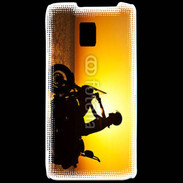 Coque LG P990 Femme biker au couché de soleil