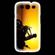 Coque Samsung Galaxy S3 Femme biker au couché de soleil