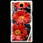 Coque Sony Xperia T Fleurs Zen rouge 10