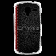 Coque Samsung Galaxy Ace 2 Effet cuir noir et rouge