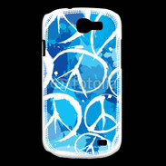 Coque Samsung Galaxy Express Peace and love Bleu