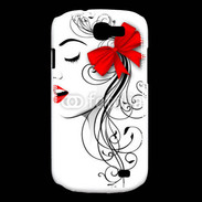 Coque Samsung Galaxy Express Visage glamour noir et rouge