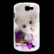 Coque Samsung Galaxy Express Chiot blanc et fleur violette