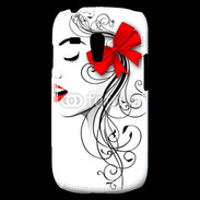 Coque Samsung Galaxy S3 Mini Visage glamour noir et rouge