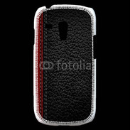 Coque Samsung Galaxy S3 Mini Effet cuir noir et rouge