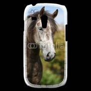 Coque Samsung Galaxy S3 Mini Portrait cheval arabe gris 1
