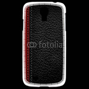 Coque Samsung Galaxy S4 Effet cuir noir et rouge
