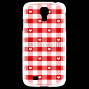 Coque Samsung Galaxy S4 Mode vichy rouge avec coeur