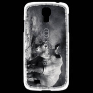 Coque Samsung Galaxy S4 Rhinocéros noir et blanc