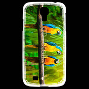 Coque Samsung Galaxy S4 Trois perroquets bleu et jaune