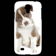 Coque Samsung Galaxy S4 Chiot Colley marron et blanc