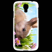Coque Samsung Galaxy S4 Lapin et fleurs