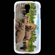 Coque Samsung Galaxy S4 Groupe d'éléphants à la rivière