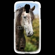 Coque Samsung Galaxy S4 Portrait cheval arabe gris 1