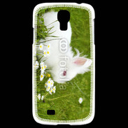 Coque Samsung Galaxy S4 Lapin blanc dans l'herbe