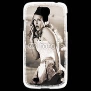 Coque Samsung Galaxy S4 Femme avec fond avion
