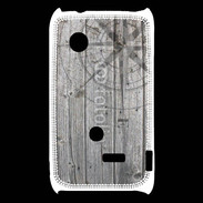 Coque Sony Xperia Typo Rose des vents sur fond en bois