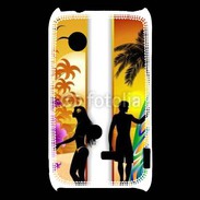 Coque Sony Xperia Typo Surfer et fille sur la plage