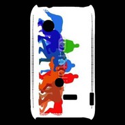 Coque Sony Xperia Typo Illustration mêlée de rugby