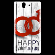 Coque Sony Xperia Z Saint valentin sur fond bois