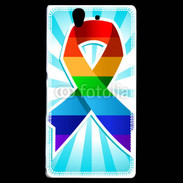 Coque Sony Xperia Z Rainbow Pride Ribbon