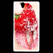 Coque Sony Xperia Z Fraise et bouche