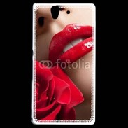 Coque Sony Xperia Z Bouche et rose glamour