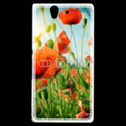 Coque Sony Xperia Z Champs de coquelicots