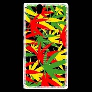 Coque Sony Xperia Z Fond de cannabis coloré