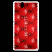 Coque Sony Xperia Z Capitonnage cuir rouge