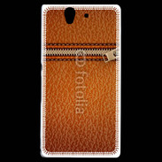 Coque Sony Xperia Z Effet cuir avec zippe