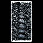 Coque Sony Xperia Z Effet crocodile noir