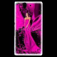 Coque Sony Xperia Z Mode robe longue fushia
