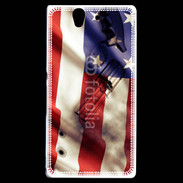 Coque Sony Xperia Z Drapeau USA avec arme