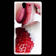 Coque Sony Xperia Z Fraise et bouche 2