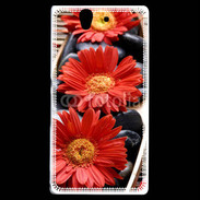 Coque Sony Xperia Z Fleurs Zen rouge 10