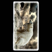 Coque Sony Xperia Z Ours blanc en colère