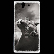 Coque Sony Xperia Z Lionne en noir et blanc