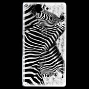 Coque Sony Xperia Z Zèbre en noir et blanc