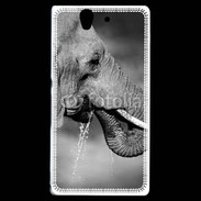 Coque Sony Xperia Z Elephant d'Afrique en noir et blanc